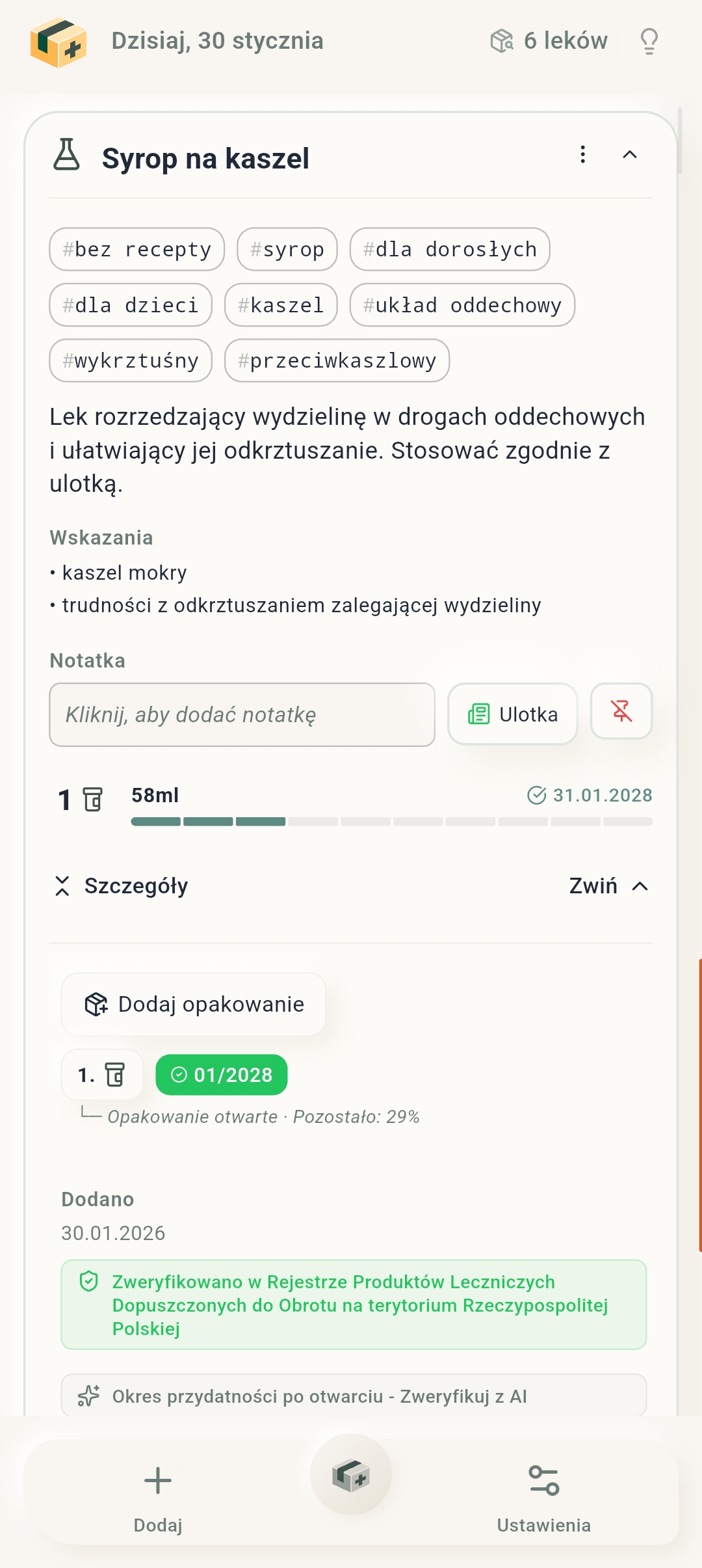 Szczegóły leku